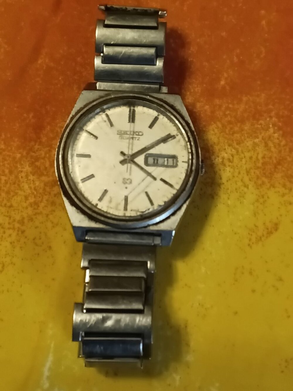 Vintage Seiko SQ 7546-8440 Watch Men's Day-Date For Parts or Repair